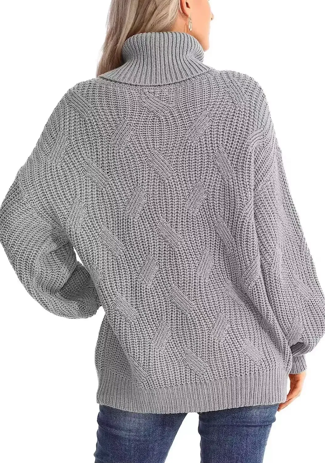 Angelique Trui | Vrouwen Kabelgebreide Turtleneck Trui
