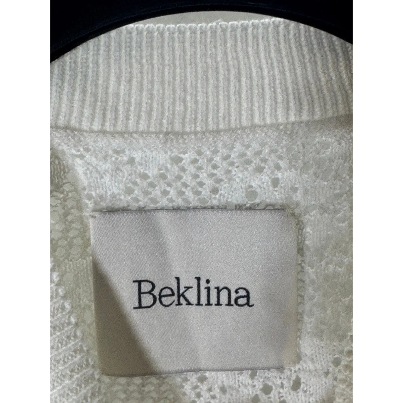BEKLINA Women's White Maria Floral Lace Knit Crewneck Long Sleeve Top SZ XS/S