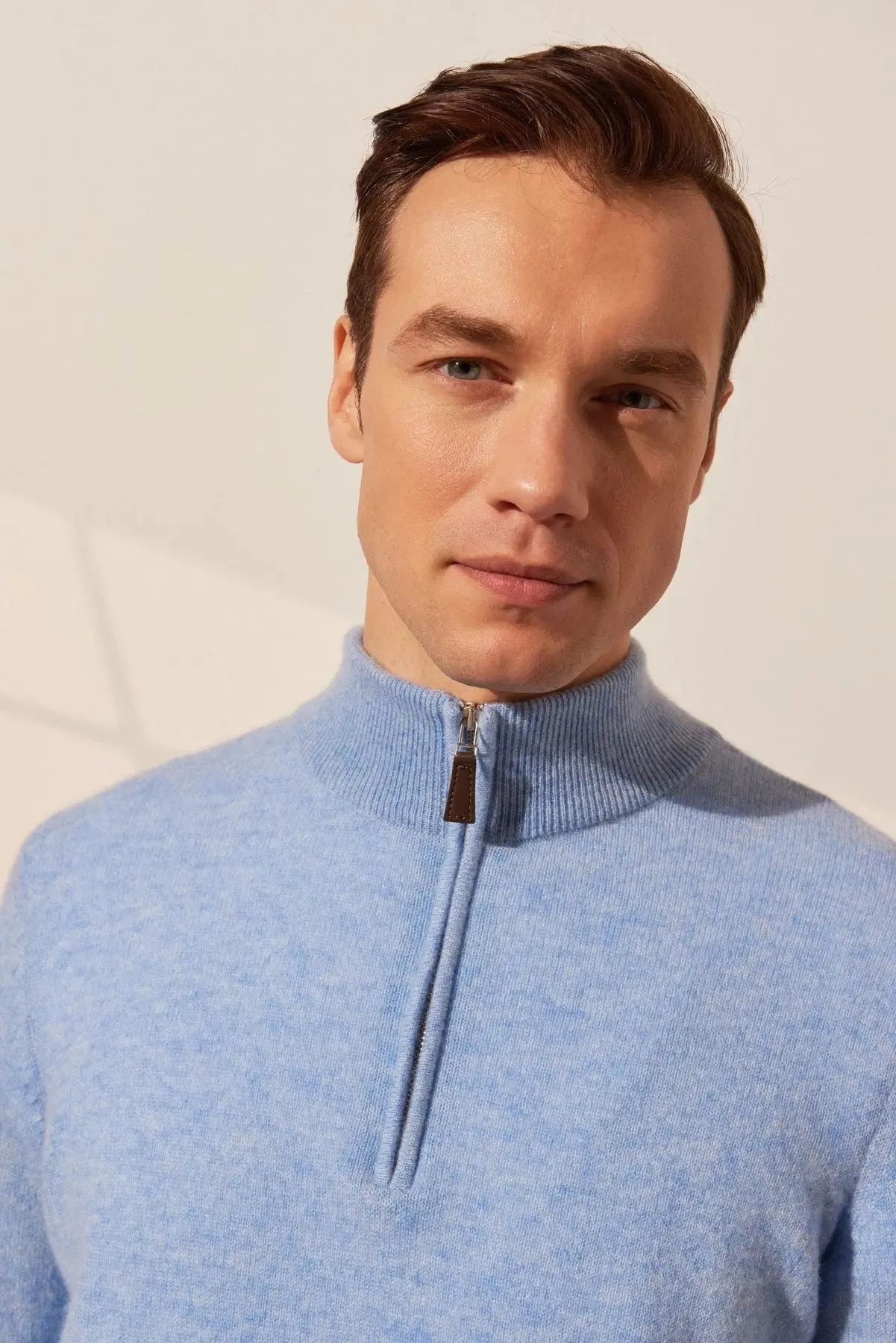 Blue Pure Cashmere Men's Sweater