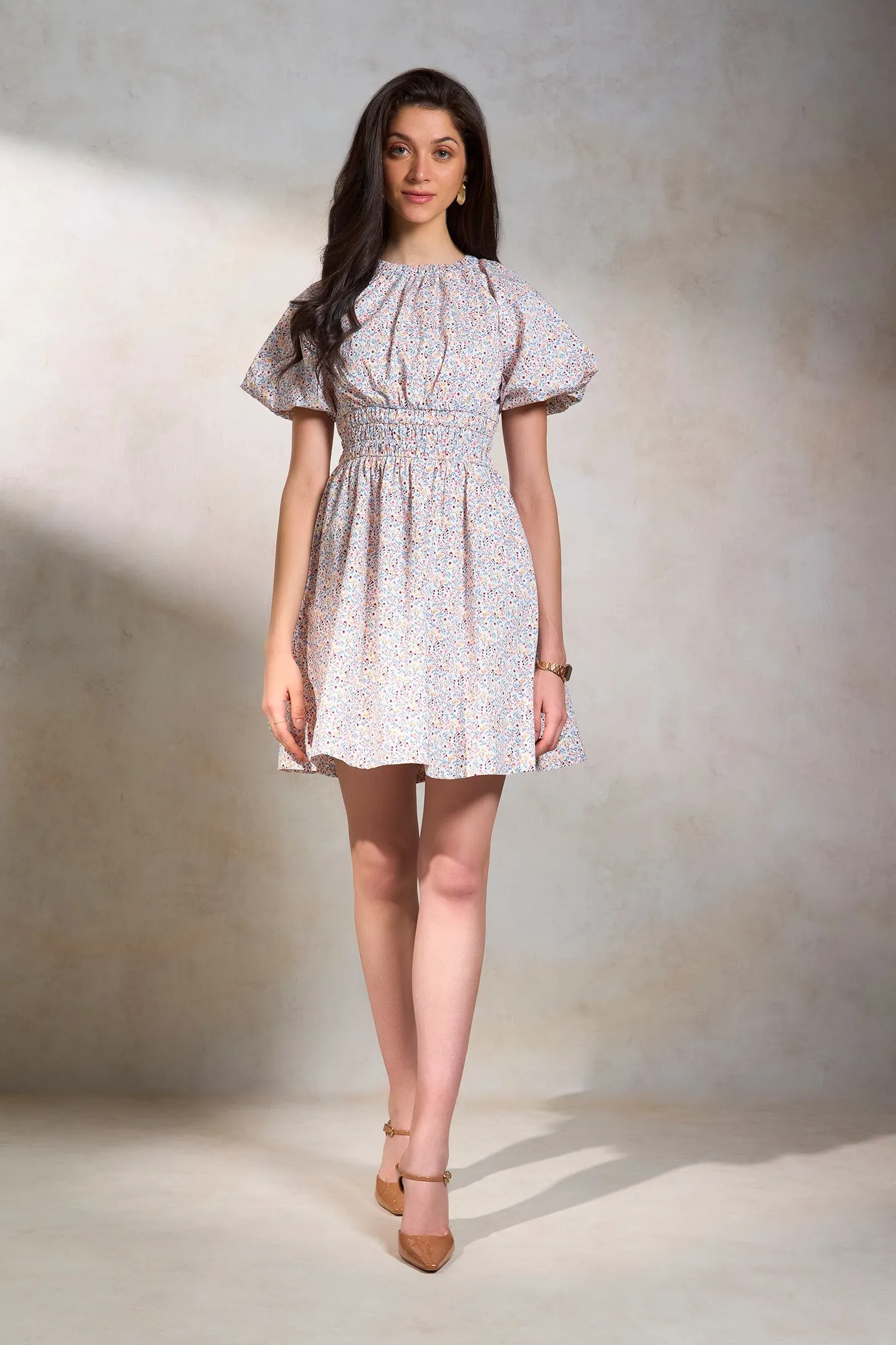 Emily|Back Detail Cotton Dress