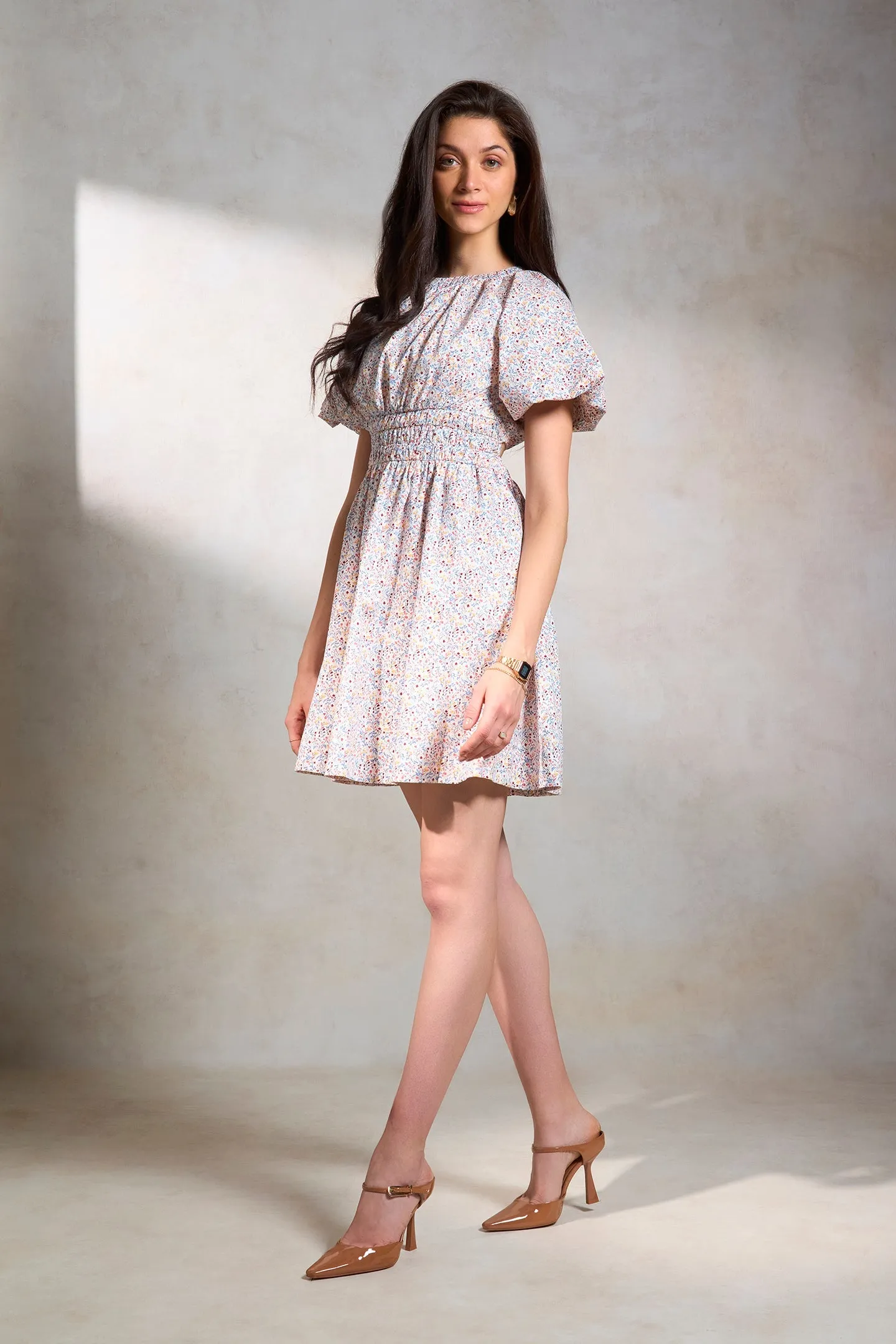Emily|Back Detail Cotton Dress