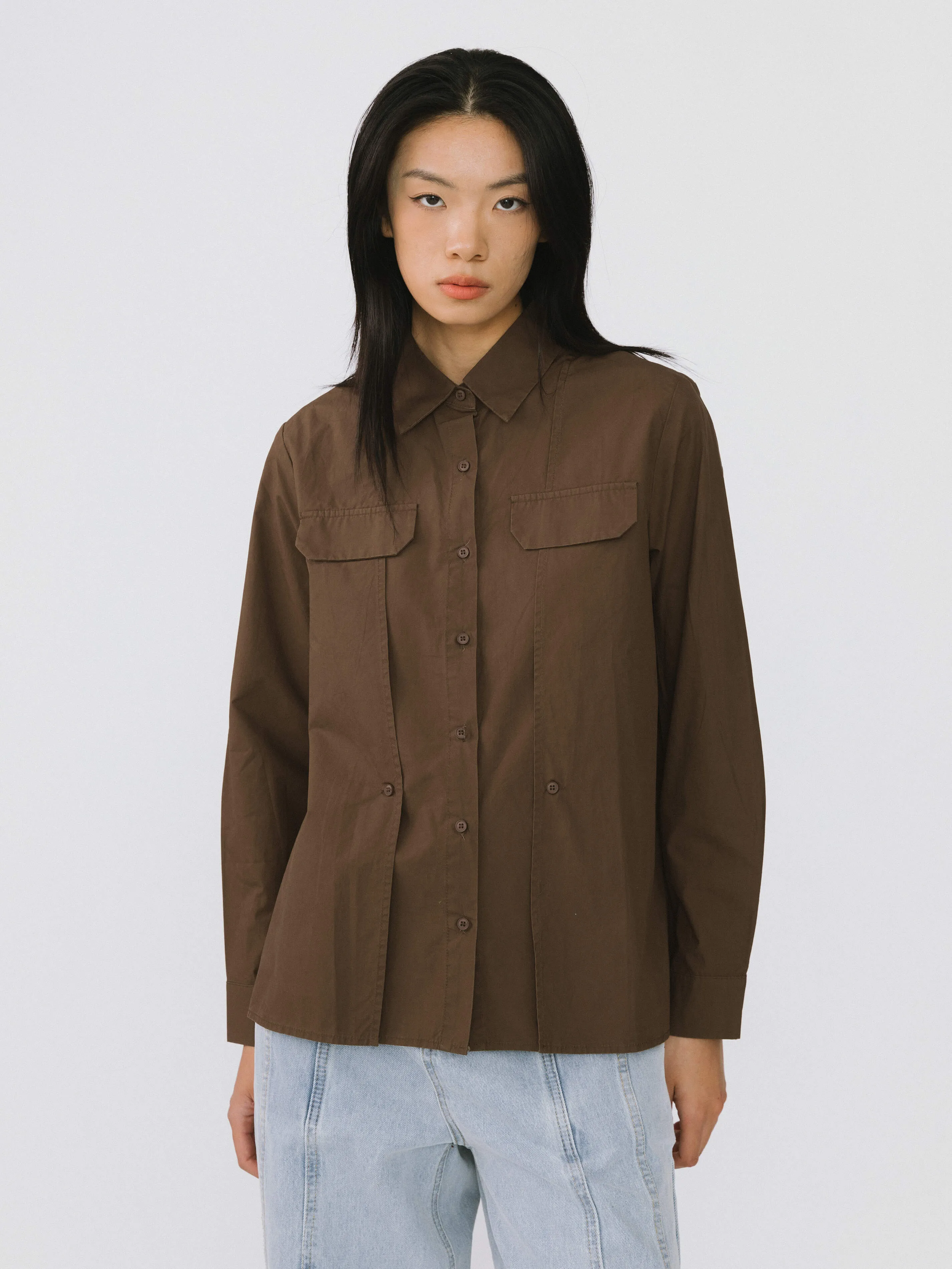 Faux Pocket 100% Cotton Shirt