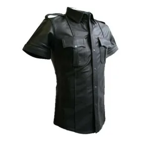 Men’s Leather Police/Military Shirt – Short Sleeve