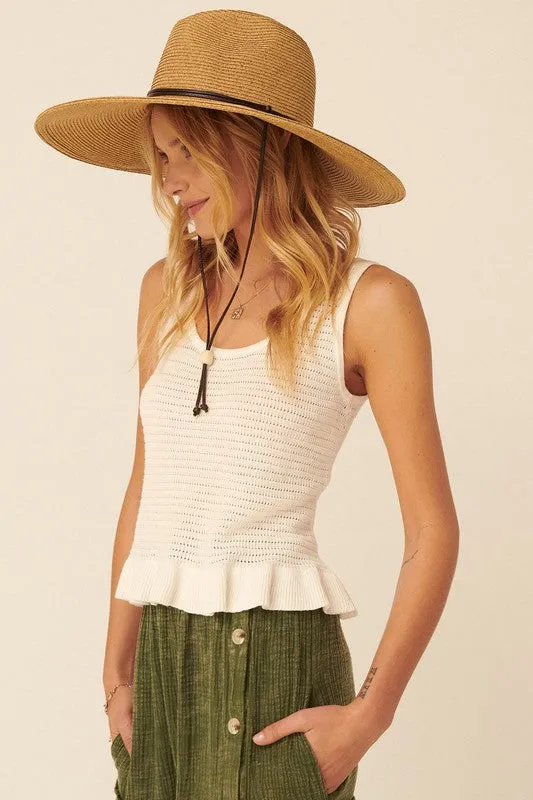 RUFFLED HEM TANK TOP