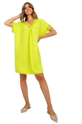 TEEK - Citrus Green Lace Edge Day Dress